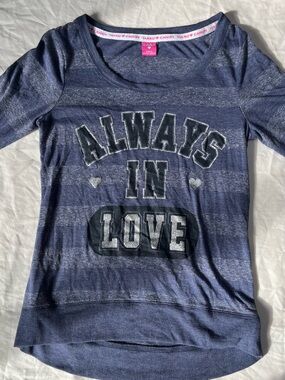 Hard Candy Navy Striped 'Always In Love' Long Sleeve Tee